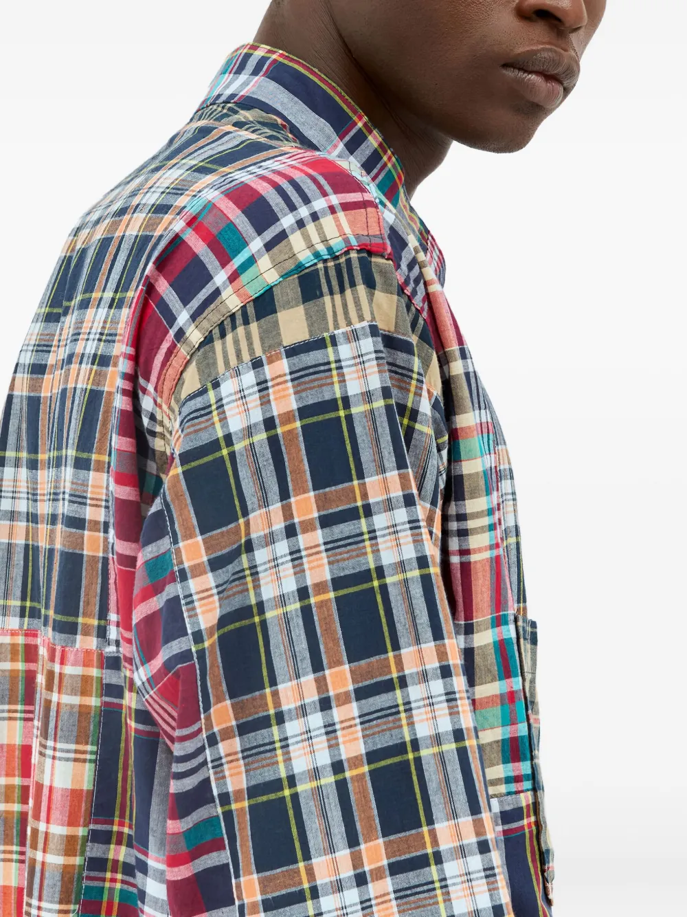 Engineered Garments Dayton geruit overhemd met patchwork Rood