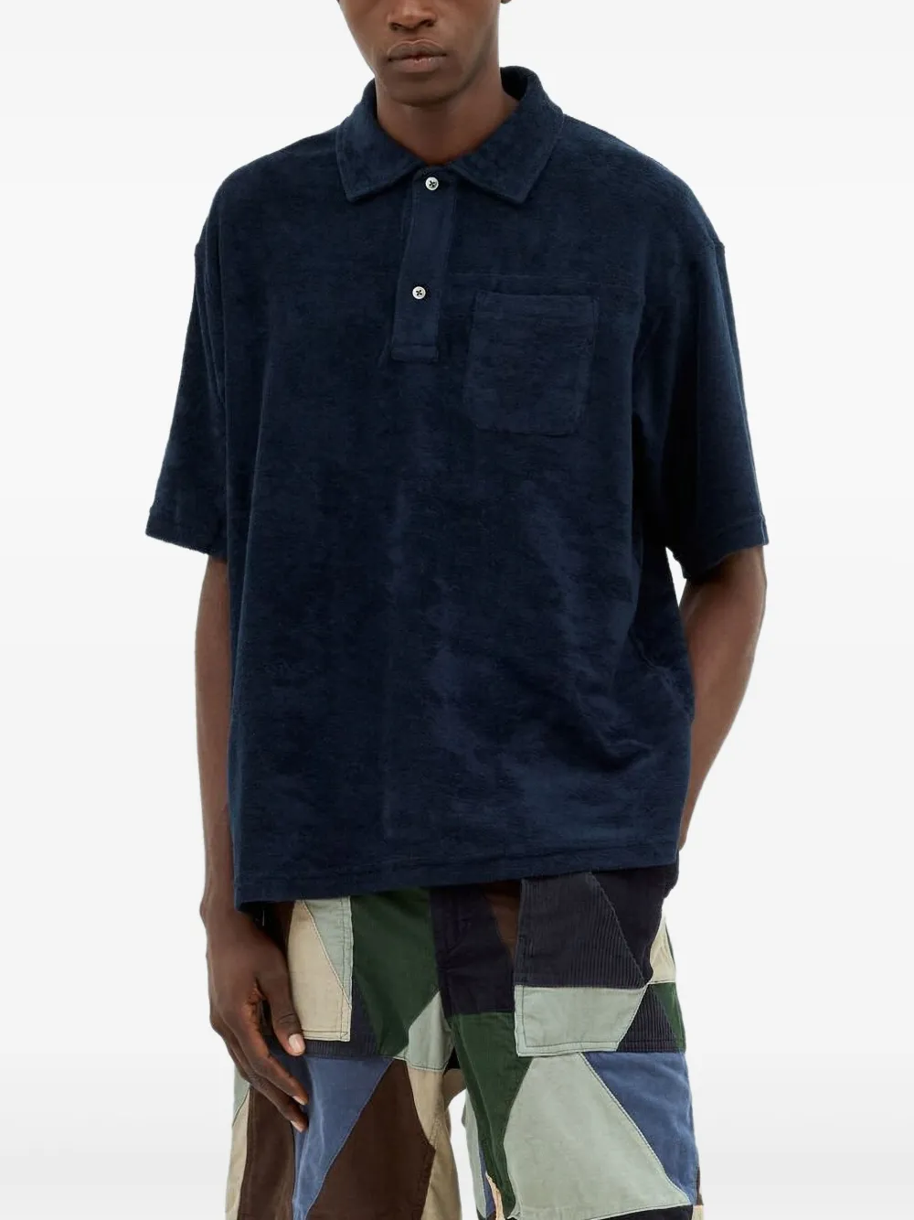 Engineered Garments terry-cloth polo shirt - Blu