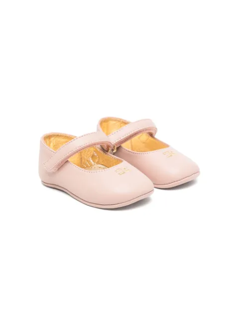 Elisabetta Franchi La Mia Bambina embroidered-logo ballerinas shoes