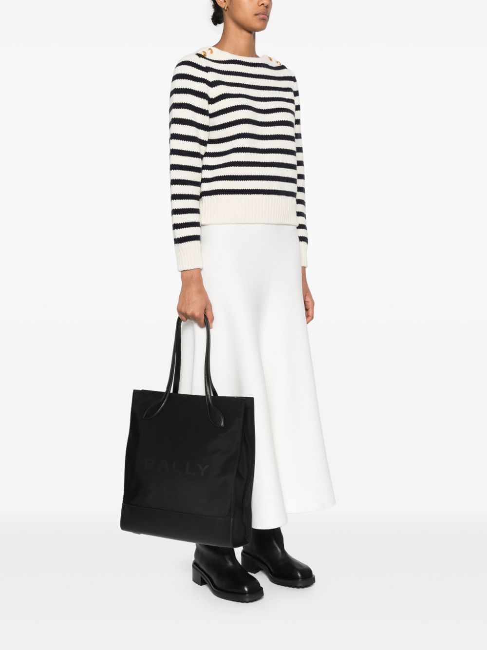 Bally Shopper met logoprint - Zwart