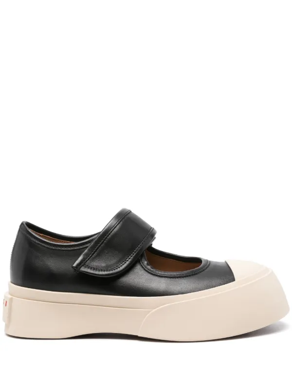 フラットシューズ MARNI MJMS007700P362800M81 Ballerinas mary jane shoes in Black mesh Mary Jane ballet flat with crystals | Marni