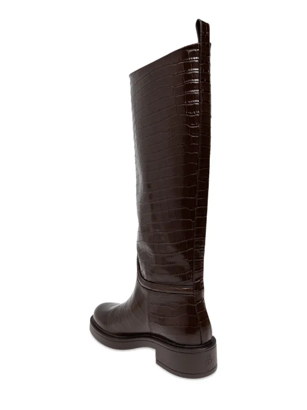 Stuart Weitzman crocodile-embossed Leather Boots | Brown