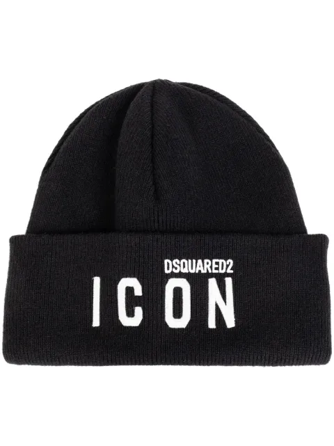 DSQUARED2 intarsia-knit logo beanie