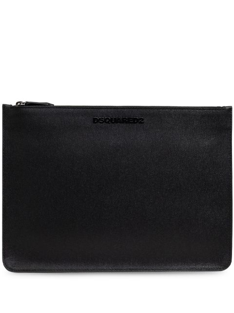 DSQUARED2 logo-lettering clutch bag Men