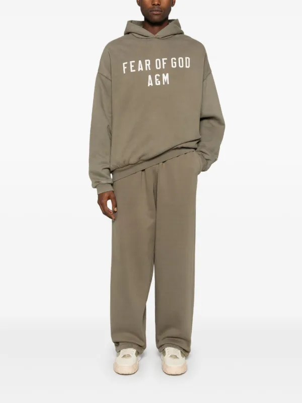 FEAR OF GOD ESSENTIALS logo-print Hoodie | Green | FARFETCH