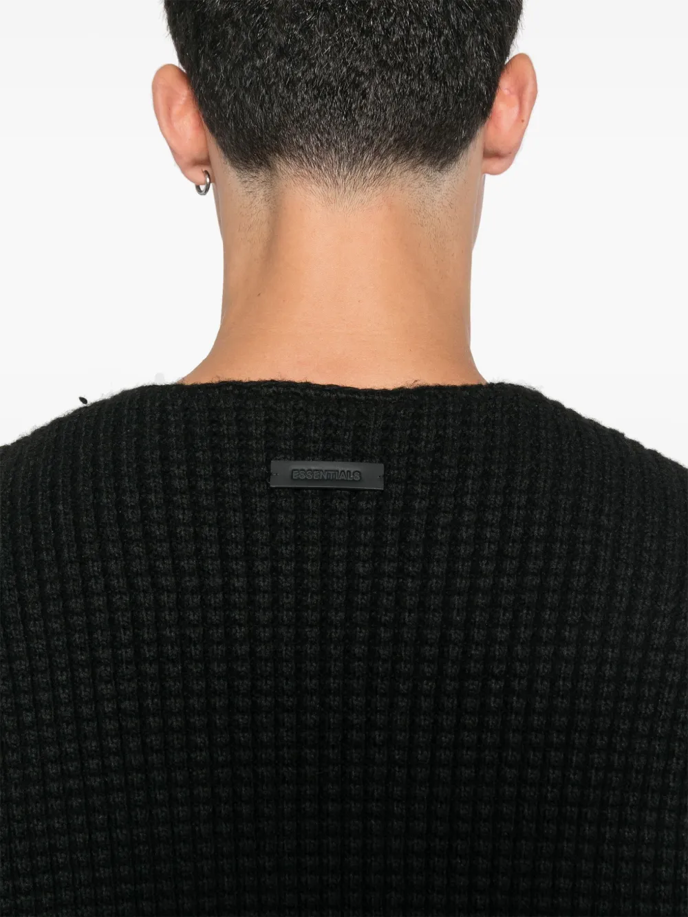 FEAR OF GOD ESSENTIALS Trui met logopatch Zwart