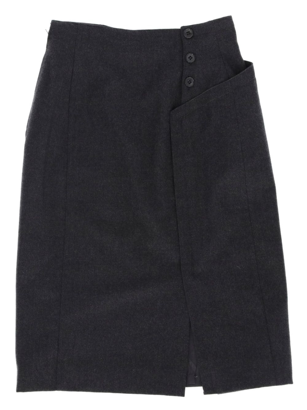 Gianfranco Ferré Pre-Owned 1980s wool midi skirt - Grijs