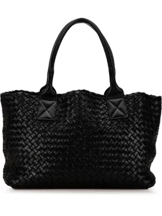 Bottega Veneta Pre Owned Petit Sac Cabas Intrecciato Cabat 2010 2023 Noir FARFETCH CM