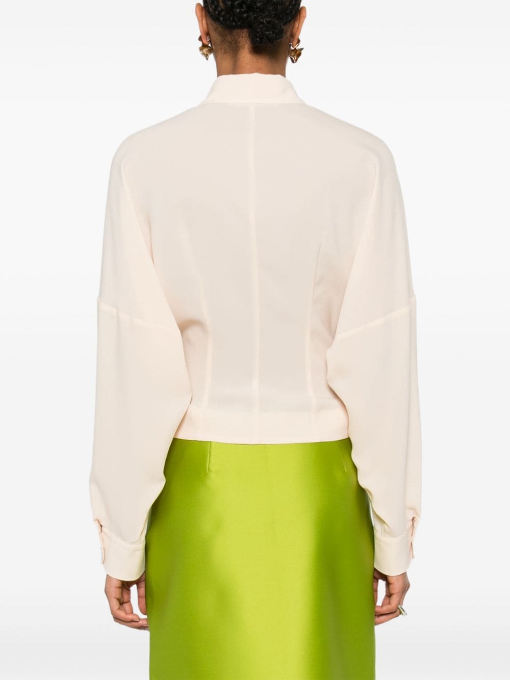 Shop Philosophy Di Lorenzo Serafini Wrap-style Blouse In Neutrals