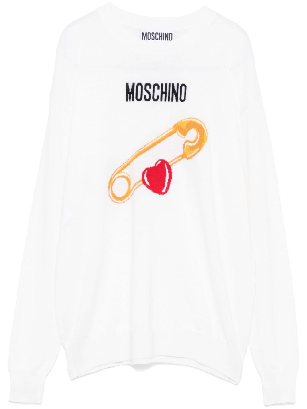 Moschino intarsia-knit logo sweater - White