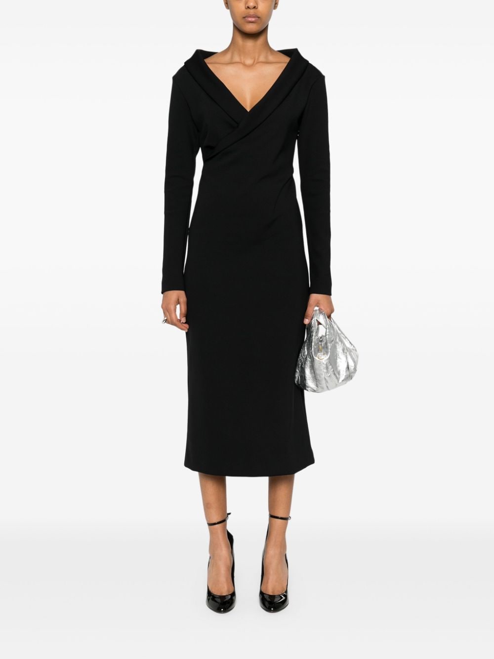 Philosophy Di Lorenzo Serafini off-shoulder midi dress - Zwart