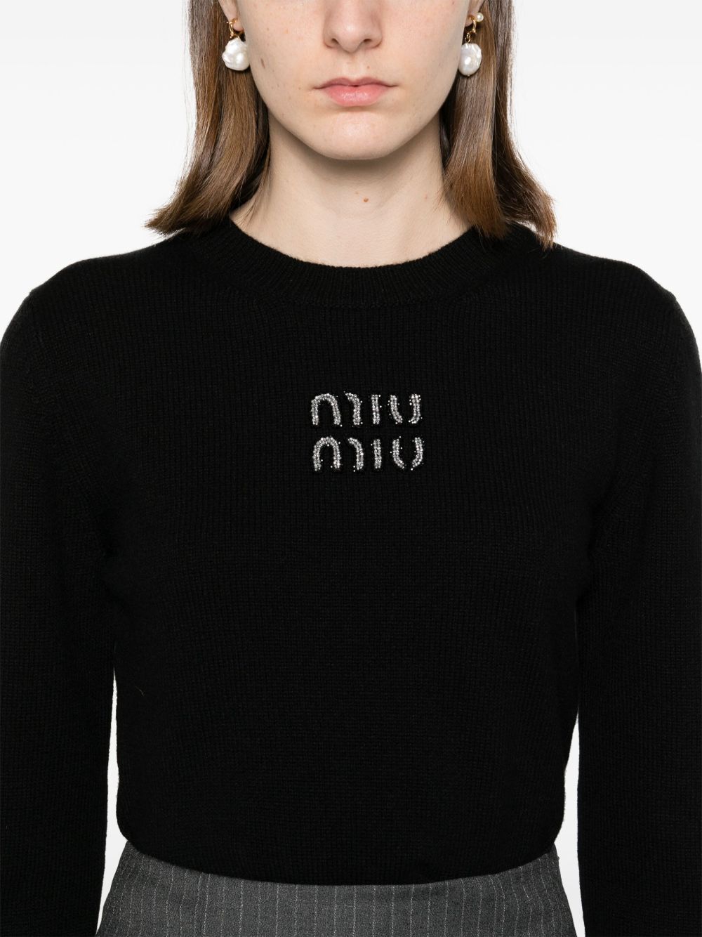 Miu Miu logo-embellished sweater Women