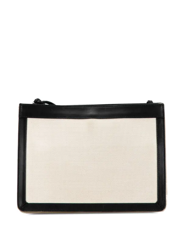 Balenciaga Pre Owned 21th Century Navy Pochette Crossbody Bag Brown FARFETCH IE