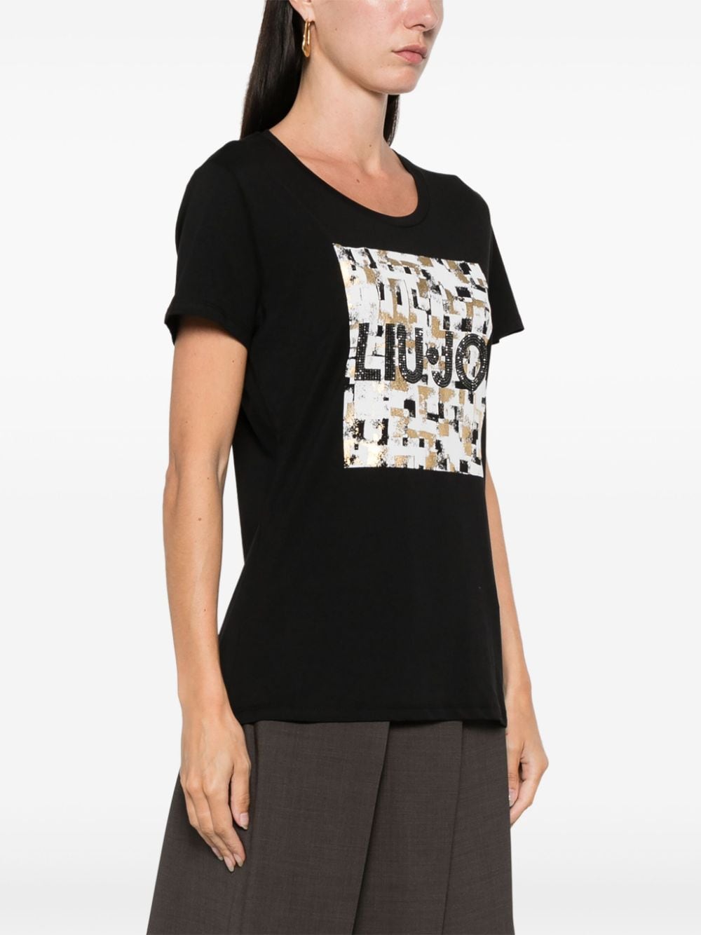 Shop Liu •jo Logo-print T-shirt In Black