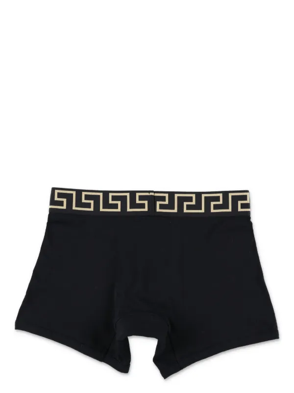 Versace Greca Border Long Boxers (pack Of two) Black FARFETCH IN