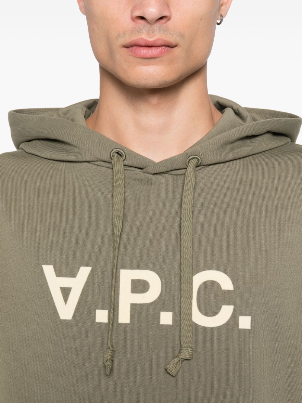 A.P.C. logo-flocked hoodie Women