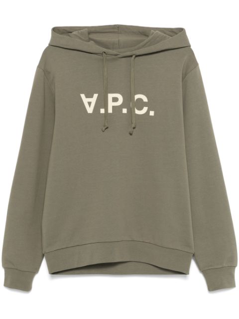 A.P.C. logo-flocked hoodie Women