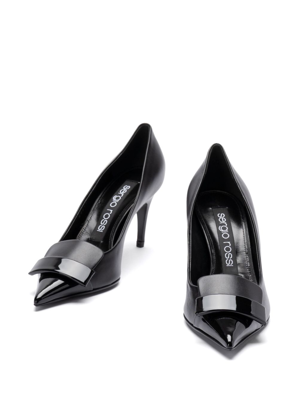 Sergio Rossi 75mm leather pumps Black