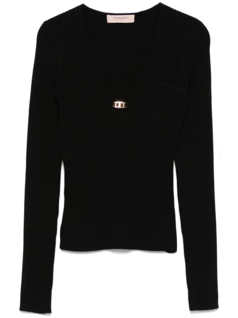 TWINSET Oval T-plaque top
