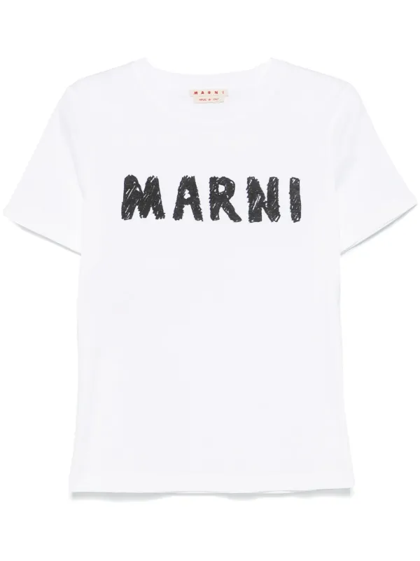 MARNI ホワイト ロゴプリント Tシャツ Marni ロゴ Tシャツ | ホワイト | FARFETCH JP