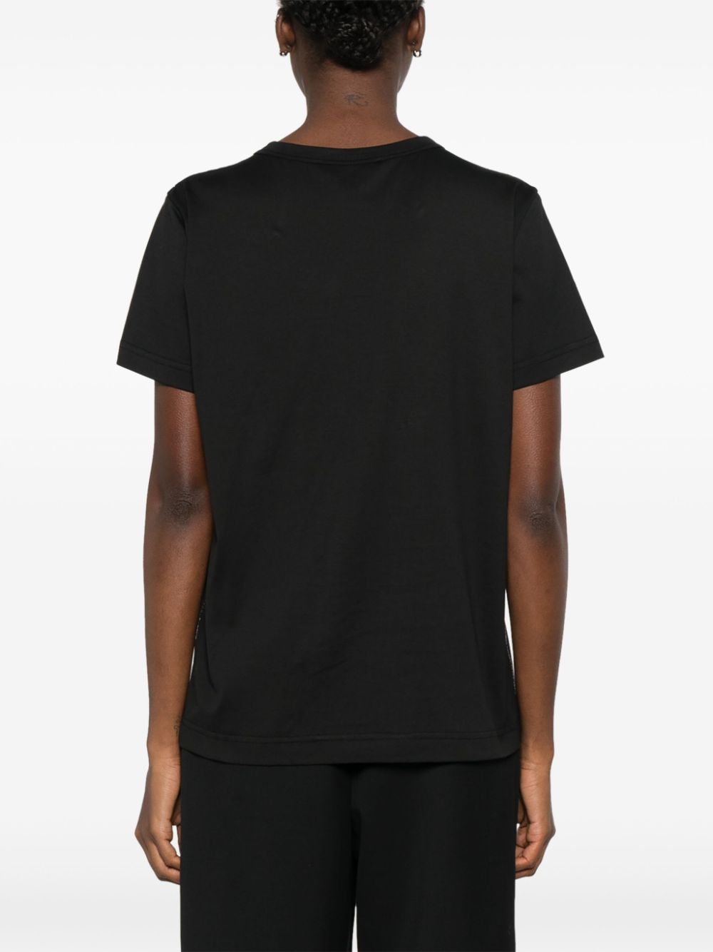 Shop Fabiana Filippi Beaded T-shirt In Black