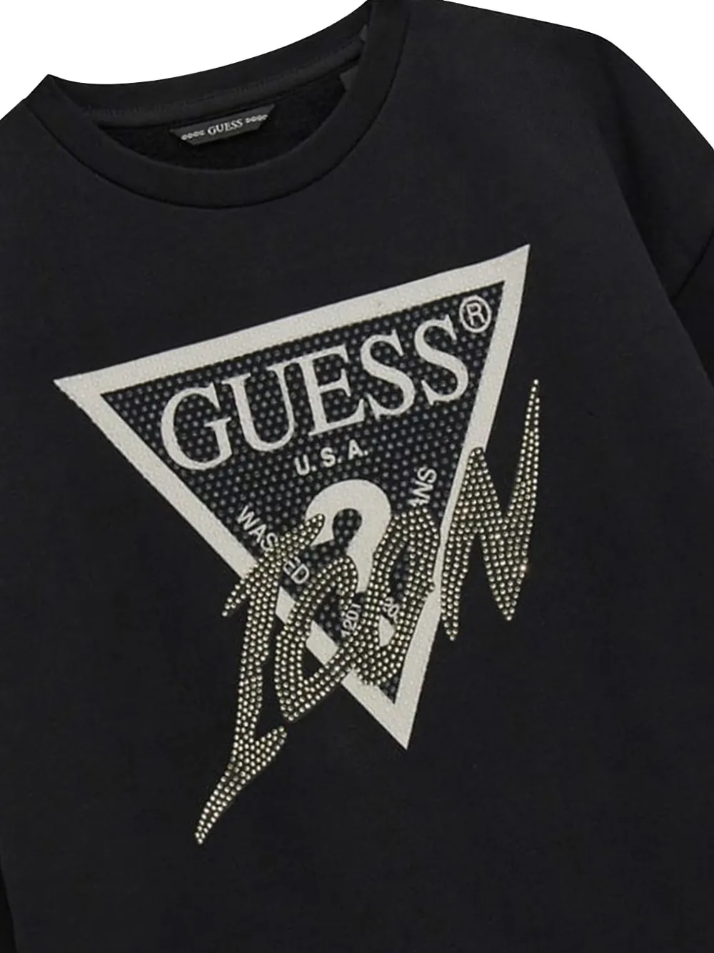 guess kids Sweater met logoprint Zwart