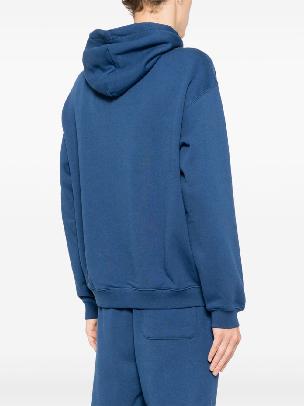 Shop Lacoste Loose Fit Badge Hoodie In Blue