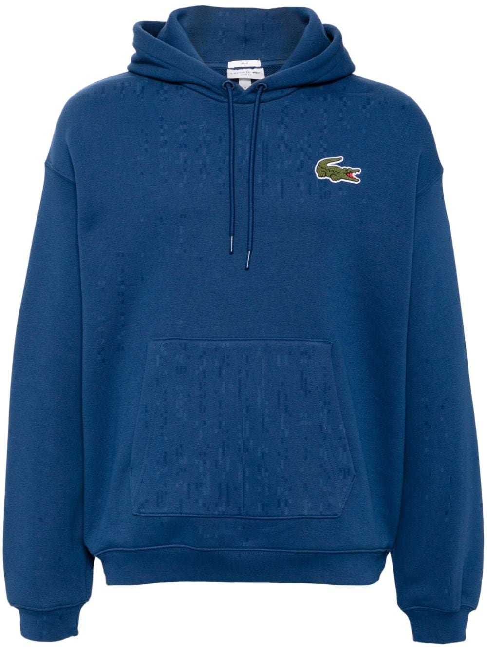 Shop Lacoste Loose Fit Badge Hoodie In Blue