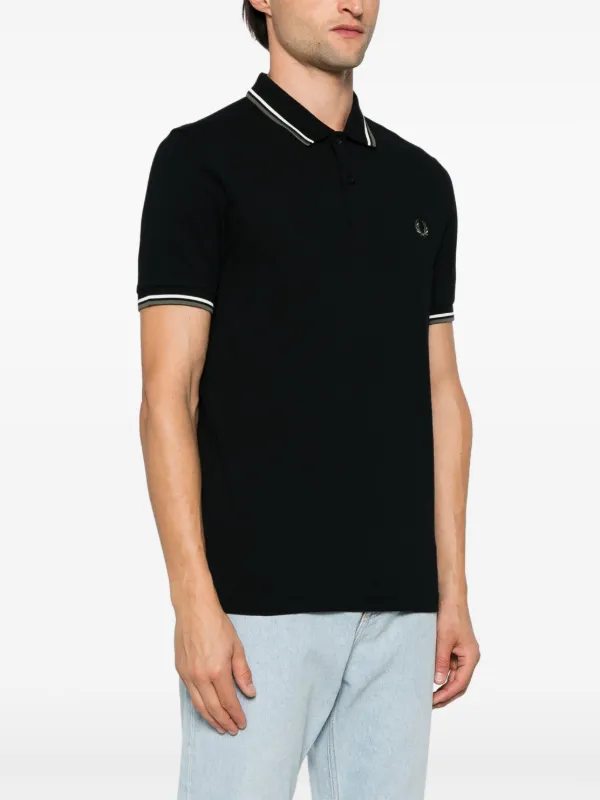 Fred Perry logo-embroidered Polo Shirt | Black | FARFETCH