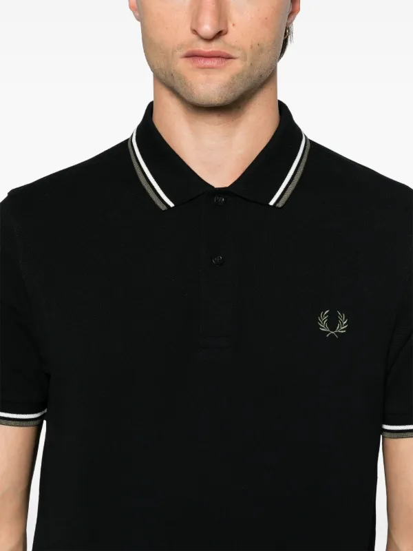 Fred Perry logo-embroidered Polo Shirt | Black | FARFETCH
