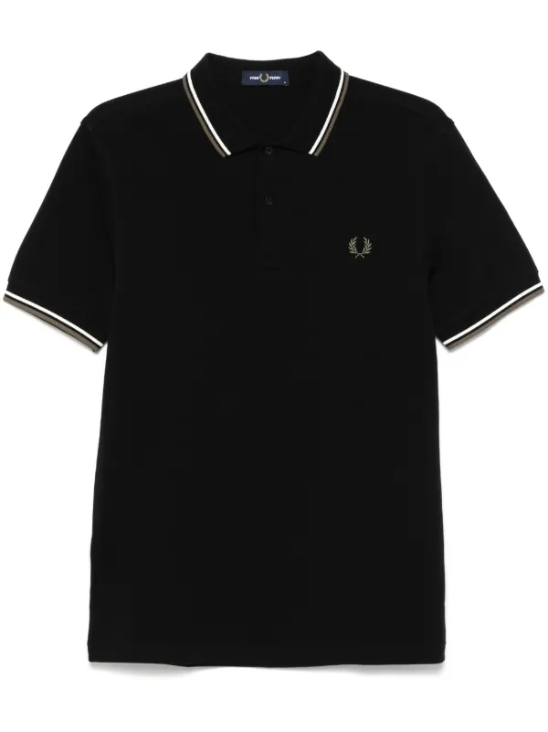 新作【FRED PERRY 】One-point logo embroidered polo shirt FRED PERRY Design Polo Shirt Embroidered Logo One Point Line Rib
