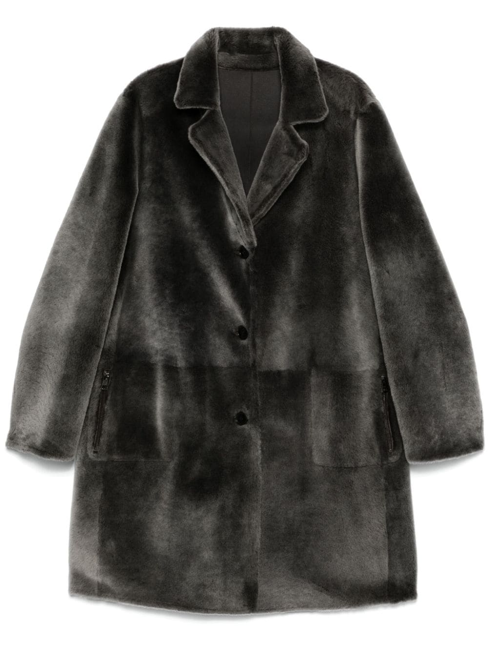 reversible shearling coat