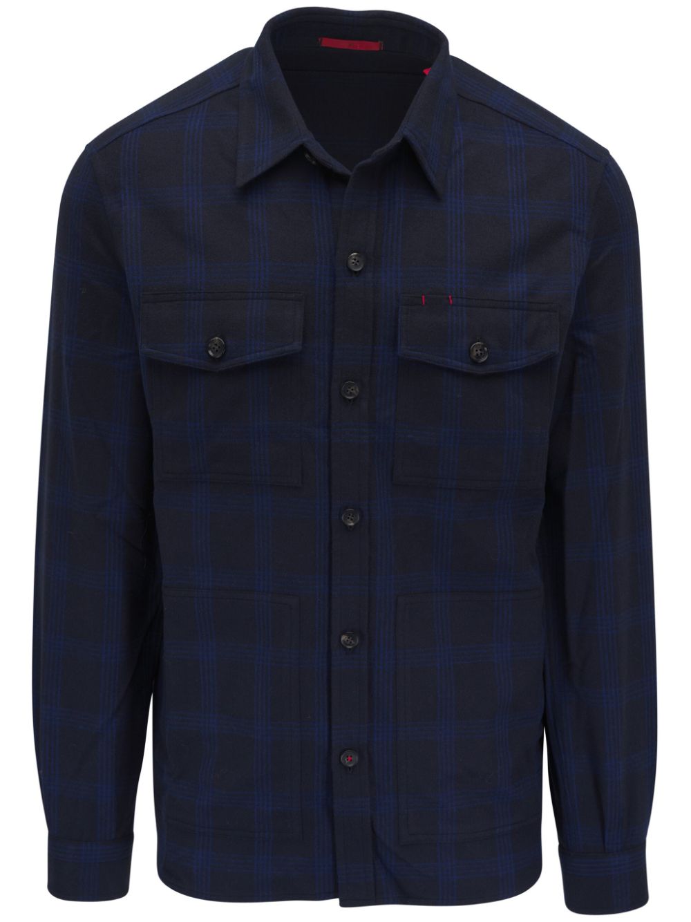 Isaia check-pattern shirt - Blue