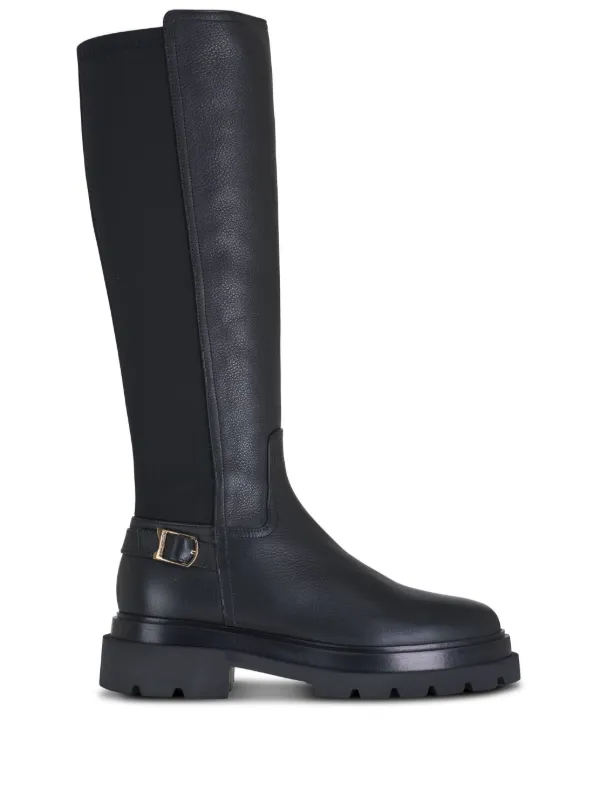 Santoni Leather Boots in Black