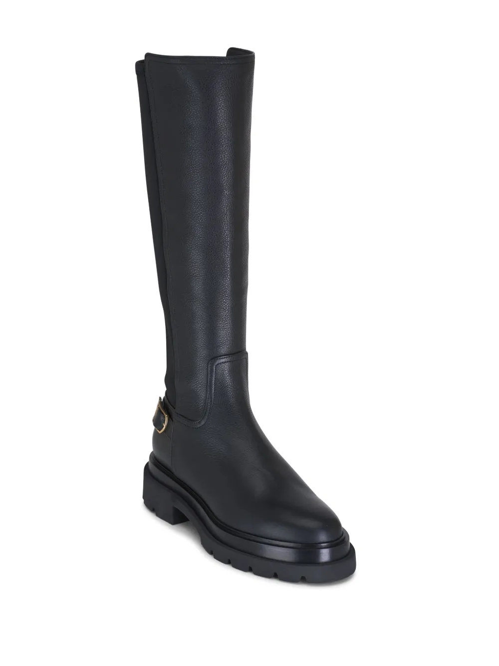 Santoni leather boots Black