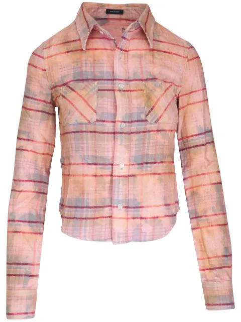 R13 check-print shirt