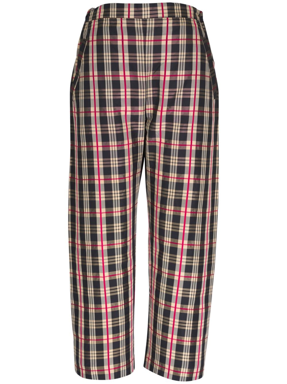 Shop Peter Cohen Check-pattern Cropped Trousers In Black