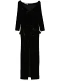 Alessandra Rich bow-detail velvet gown - Black