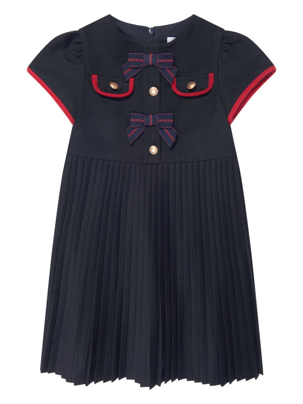 Patachou bow-detailing cotton dress - Blue