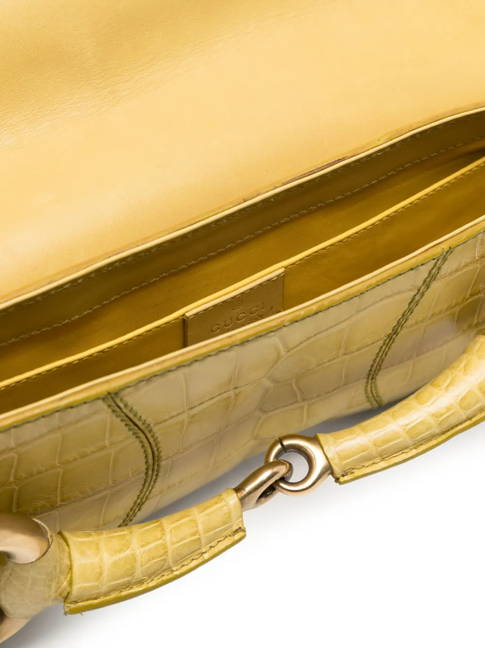 Gucci PreOwned Horsebit Clutch Bag Yellow FARFETCH UK