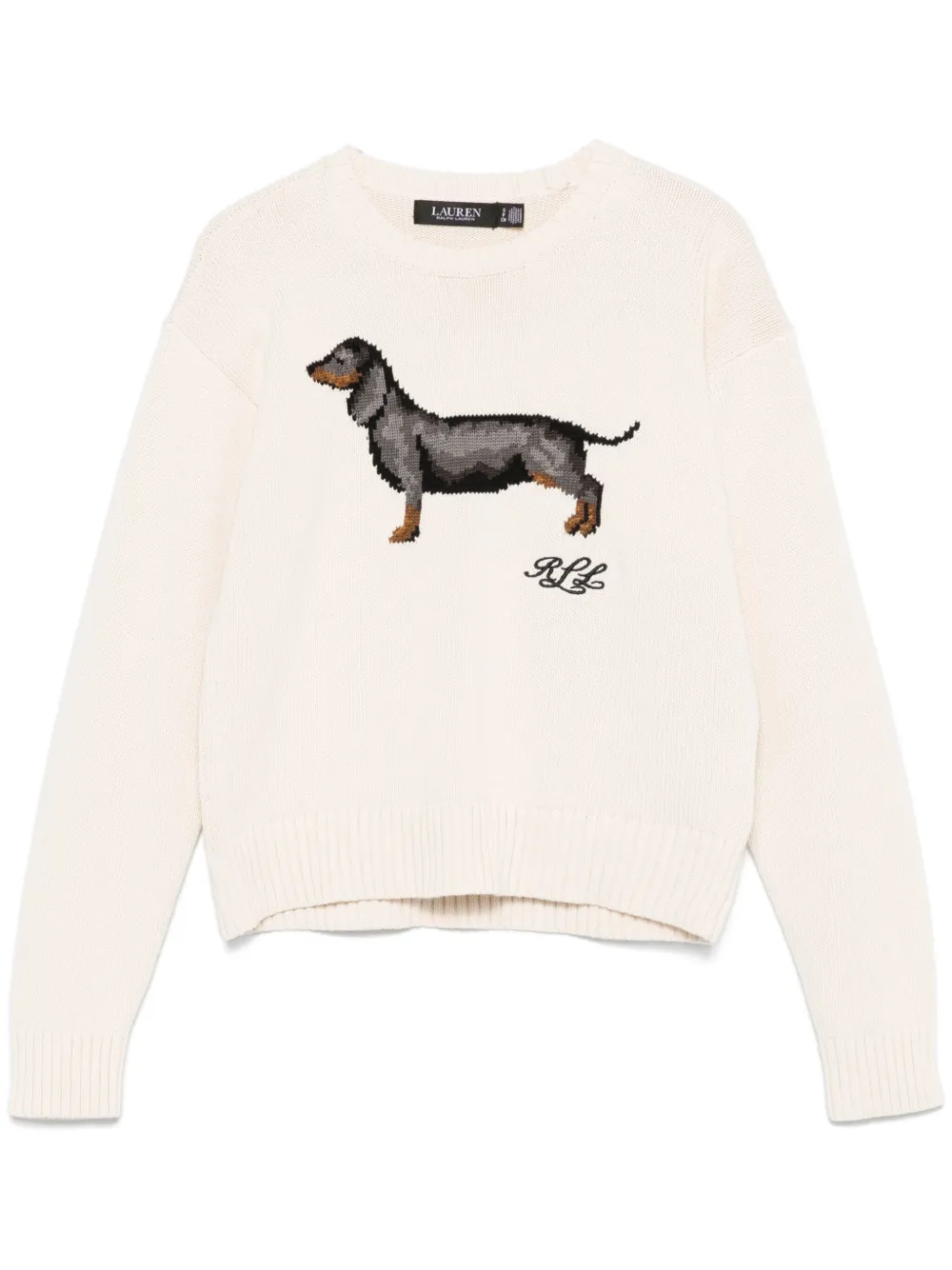 Ralph Lauren Dachshund Intarsia-knit Sweater In Neutrals
