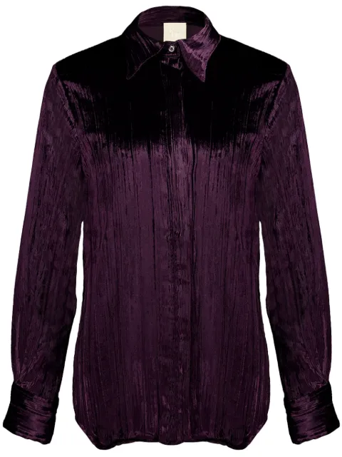 PAULA camisa de terciopelo plisada