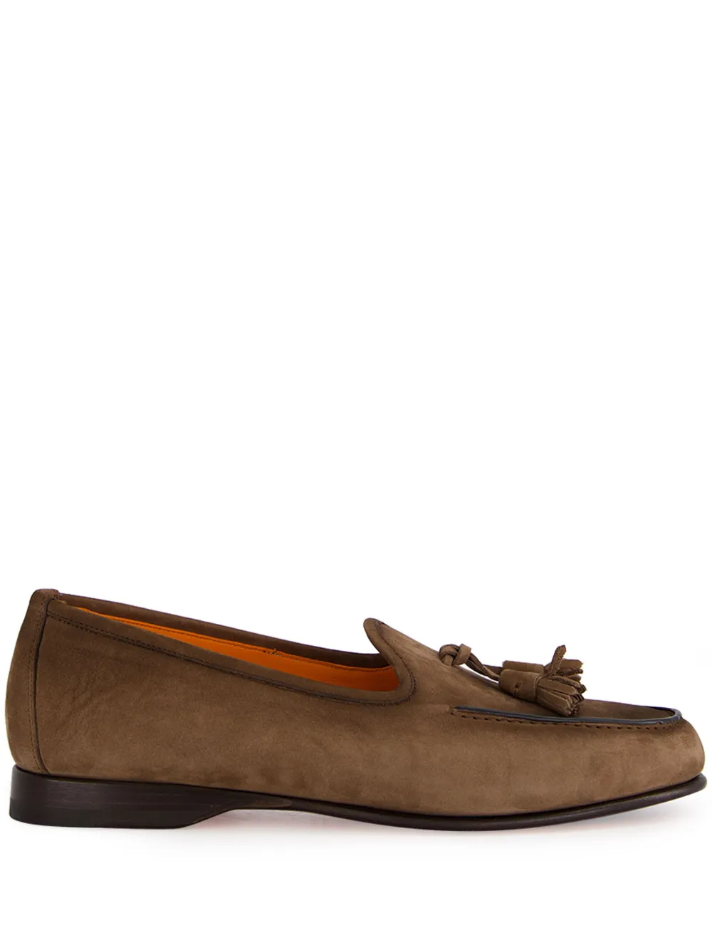 Santoni tassel-detail suede loafers Brown