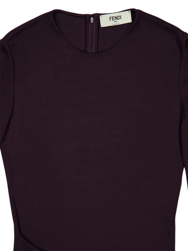FENDI Draped Crepe Dress | Purple | FARFETCH