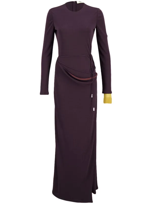 FENDI Draped Crepe Dress Purple FARFETCH IE