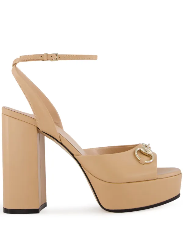 Leather platform pump gucci online