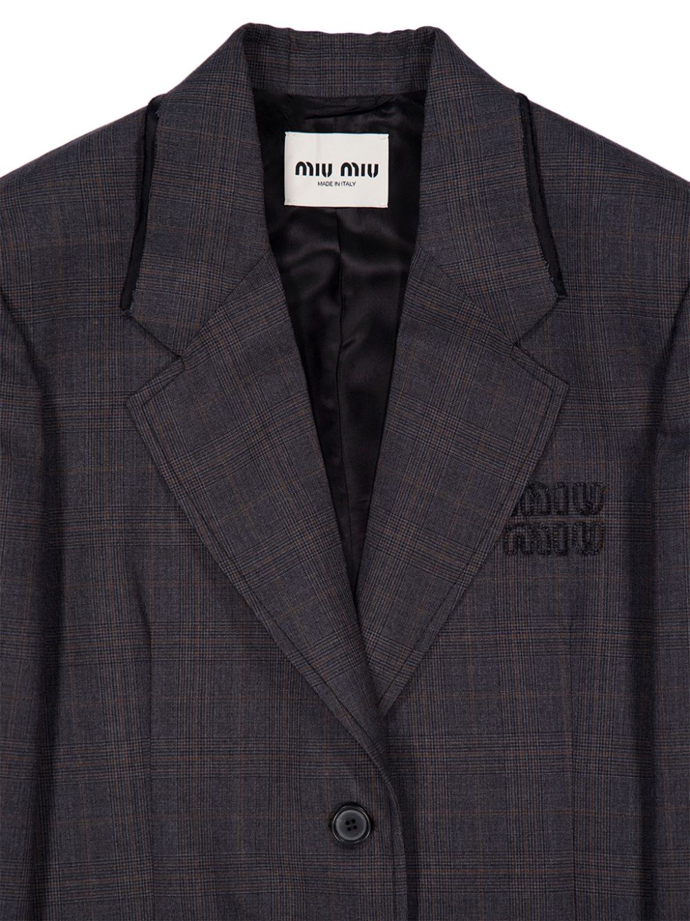 Affordable Miu Miu single-breasted checked blazer Women