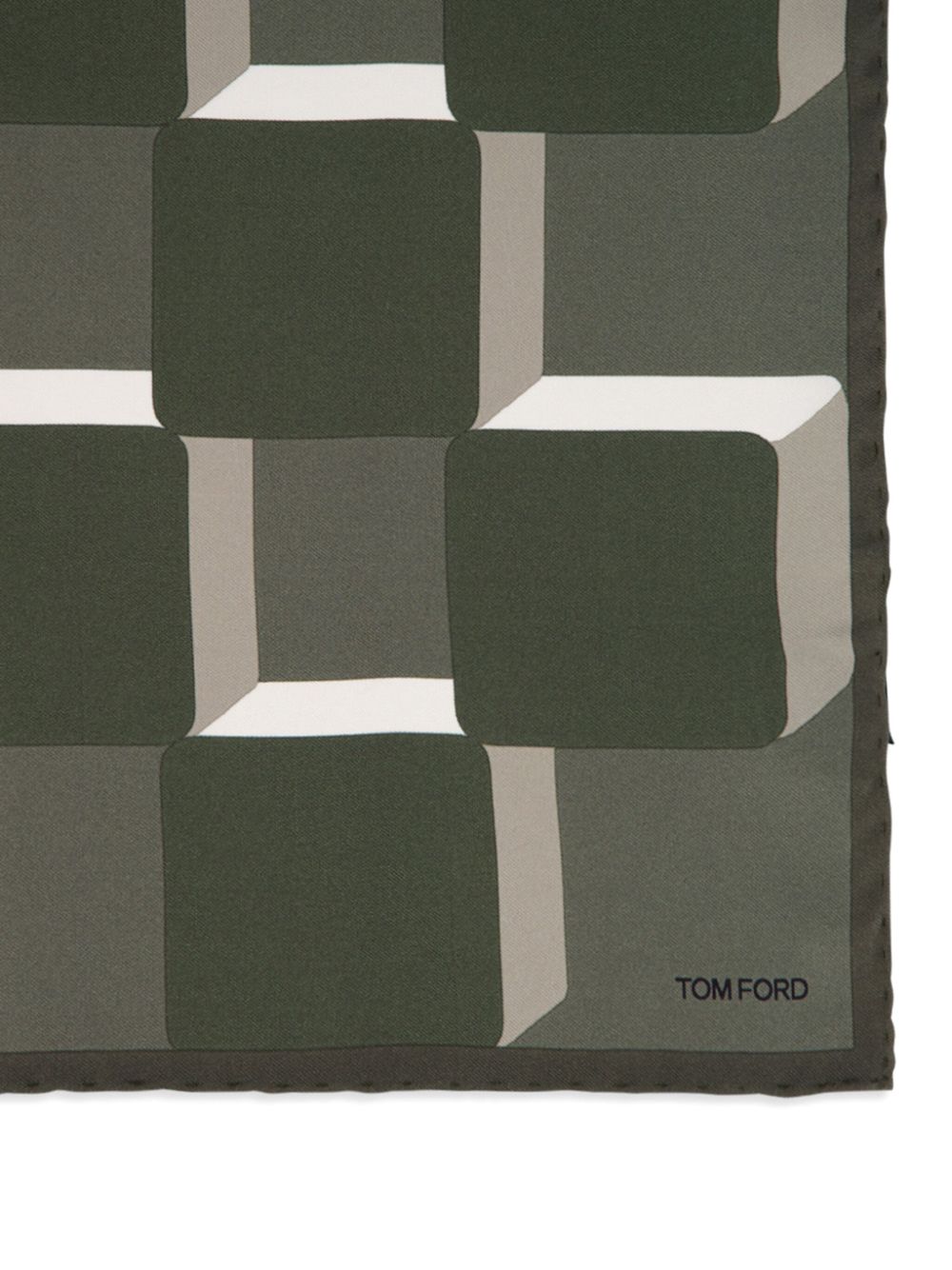 TOM FORD printed pocket square - Groen