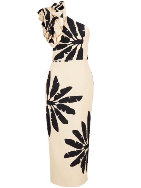 Johanna Ortiz Oneshoulder Coyote Dance silk midi dress