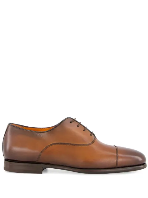 Santoni polished-leather Oxford shoes